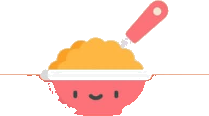 Ilustração de tigela de papinha com colher